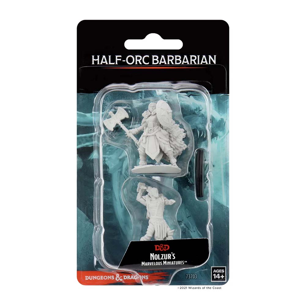 D&D Nolzur’s Marvelous Miniatures- Female Half-Orc Barbarian