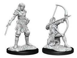 D&D Miniature Figurine - Female Human Fighter