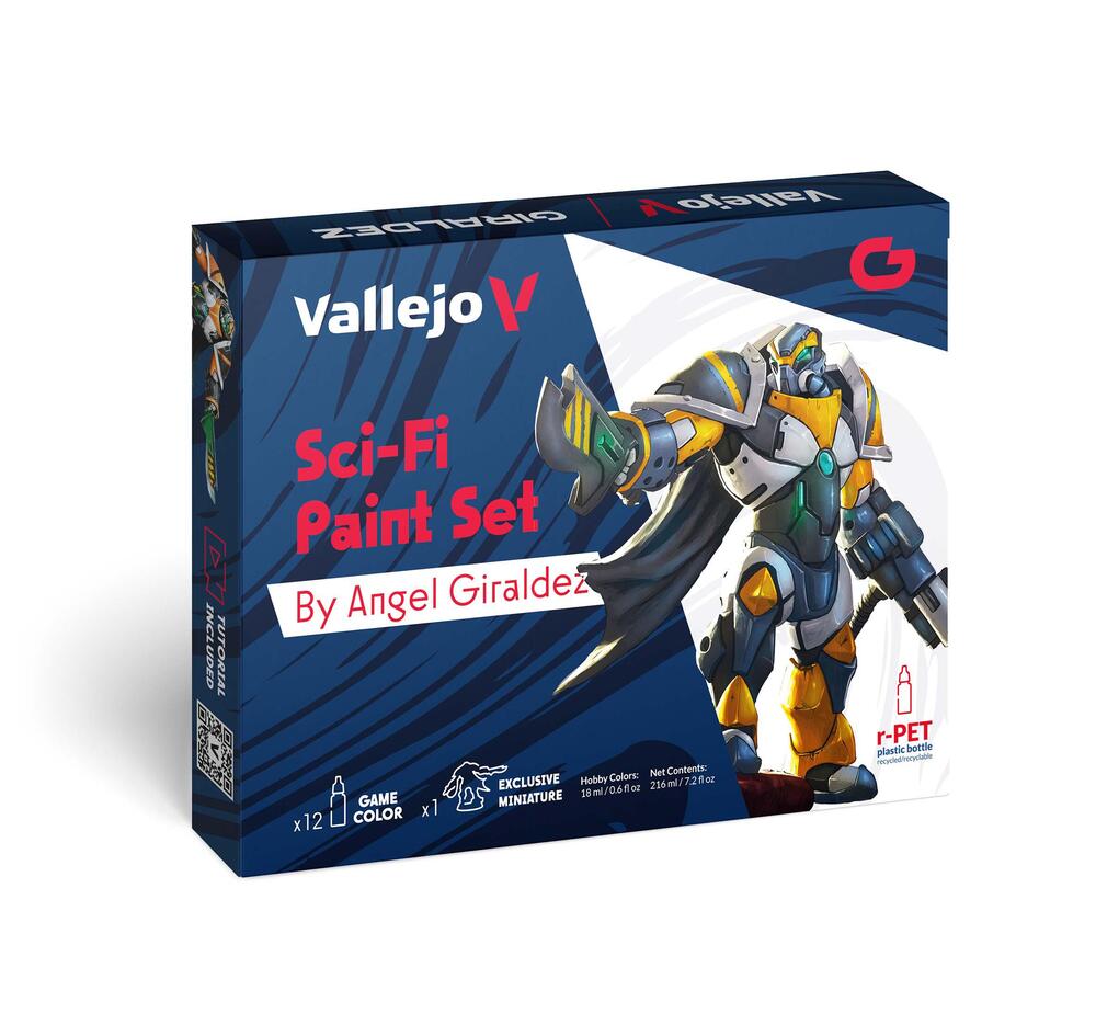 Vallejo – Game Color – 12 Colors + figure – Sci-Fi Paint Set by Angel Giraldez
