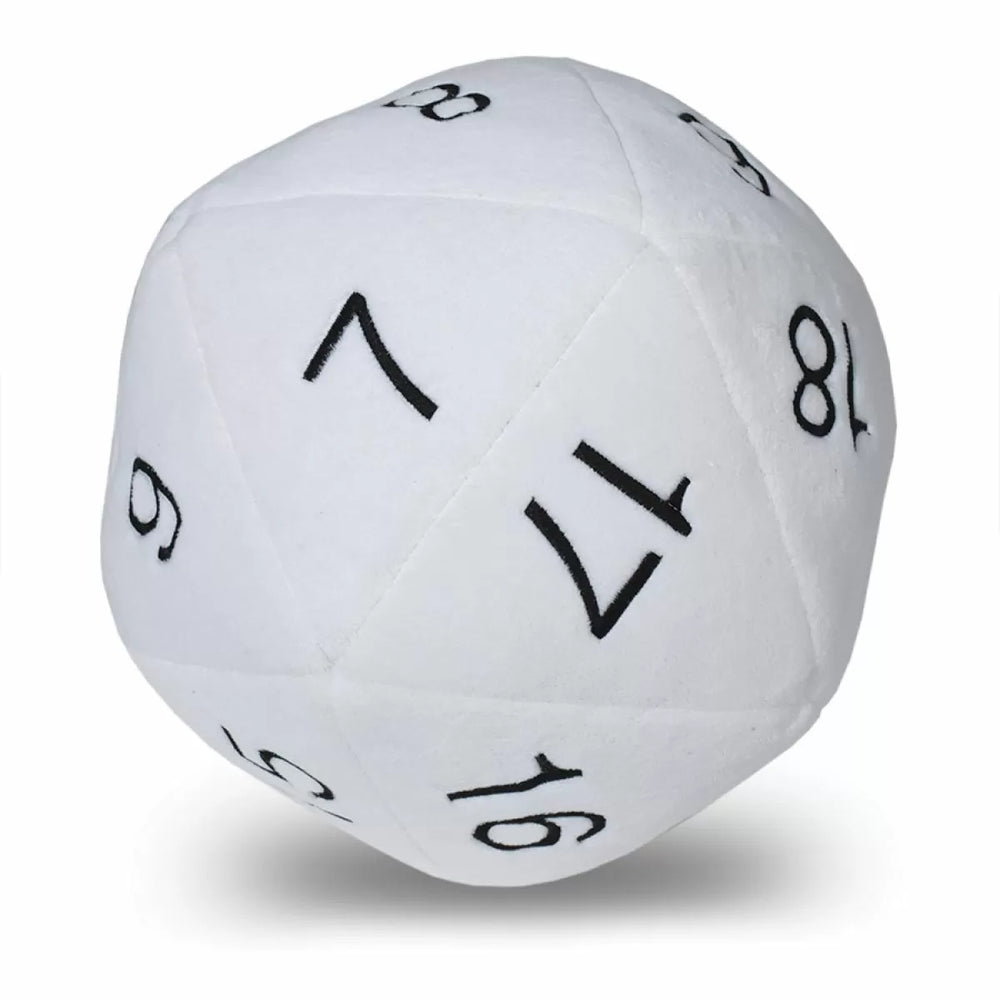 Jumbo D20 Dice Plush White and Black