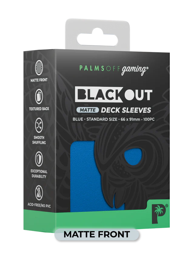 Palms Off Gaming Blackout Deck Sleeves Standard Size 100pc Matte