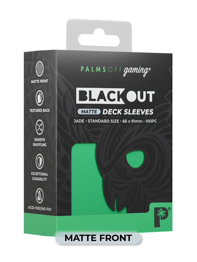 Palms Off Gaming Blackout Deck Sleeves Standard Size 100pc Matte