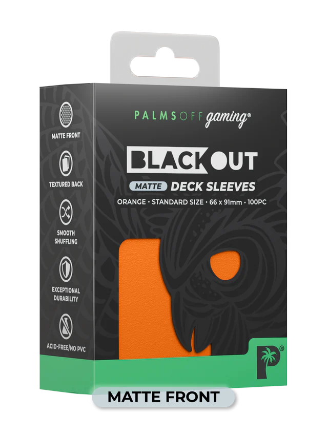 Palms Off Gaming Blackout Deck Sleeves Standard Size 100pc Matte