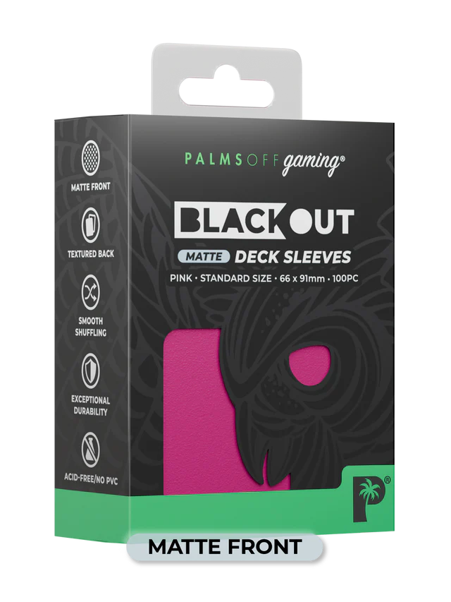 Palms Off Gaming Blackout Deck Sleeves Standard Size 100pc Matte