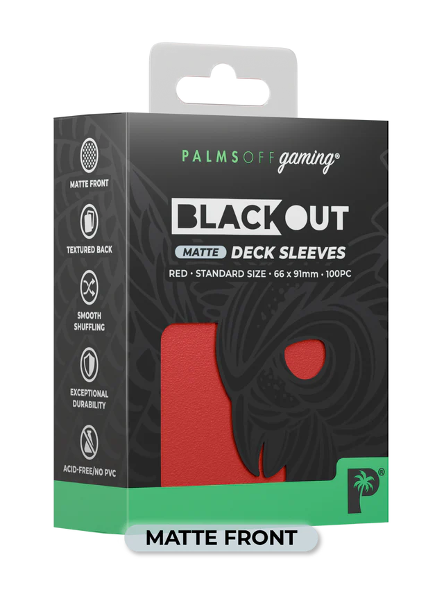 Palms Off Gaming Blackout Deck Sleeves Standard Size 100pc Matte