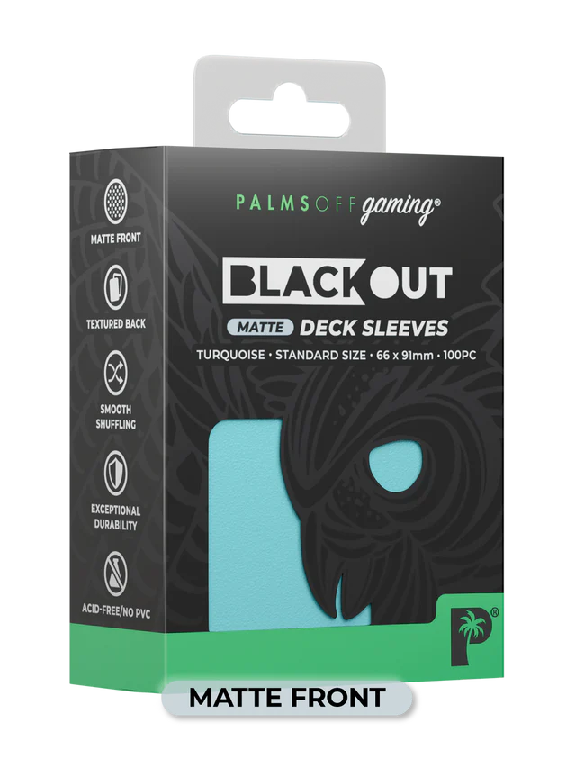 Palms Off Gaming Blackout Deck Sleeves Standard Size 100pc Matte