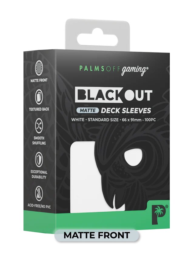 Palms Off Gaming Blackout Deck Sleeves Standard Size 100pc Matte