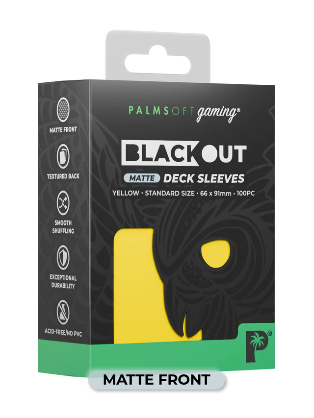 Palms Off Gaming Blackout Deck Sleeves Standard Size 100pc Matte